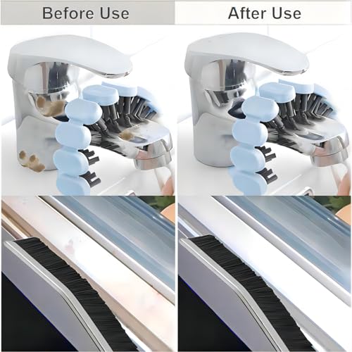 Crevice Cleaning Brush Set Grout Scrub Cleaning Tools 3 Pcs Black/Blue - color: Black&blue