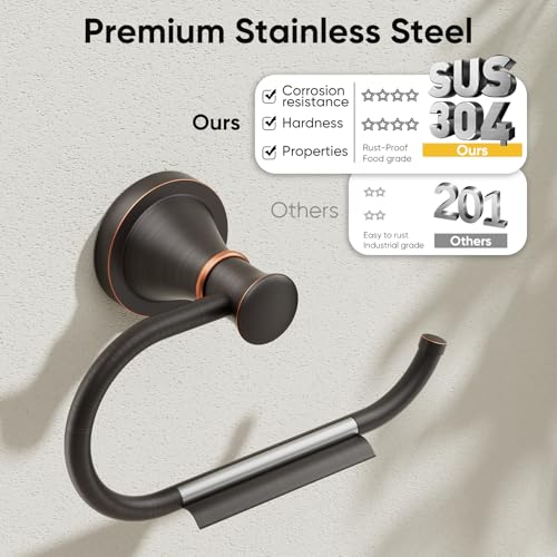 Toilet Paper Holder Wall Mount Bathroom Roll Holder Oil Rubber Bronze | Pivoting Tissue Roll Holder, High Quality Stainless Steel Hand Towel Ring Rustproof, Bathroom Accessories,Toilet Storage - color: Oil Rubbed Bronze