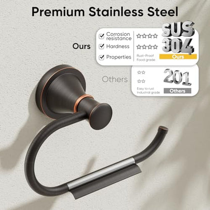 Toilet Paper Holder Wall Mount Bathroom Roll Holder Oil Rubber Bronze | Pivoting Tissue Roll Holder, High Quality Stainless Steel Hand Towel Ring Rustproof, Bathroom Accessories,Toilet Storage - color: Oil Rubbed Bronze