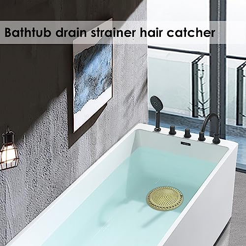 Huntonry Hair Drain Catcher, Shower Drain Hair Catcher, Shower Drain Strainer, Bathtub Drain Cover, Tub Drain Hair Catcher, Bathroom Sink Strainer, Bathroom Drain Protector, Flat, Round, Gold - color: Gold