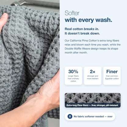 SUTERA Silverthread Bath Towel | Antimicrobial Towel with Silver Ion Technology | Waffle Weave Design, Plush, Lightweight, and Quick-Drying for Everyday or Spa Use | 31" x 57" (White) | - color: White, style: Bath Towel