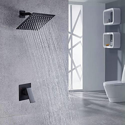 Voolan Rain Shower head, High Pressure Shower Head Made of 304 Stainless Steel, Relaxed Shower Experience Even at Low Water Flow and Pressure (6" Black) - color: Matte Black, size: 6 Inch