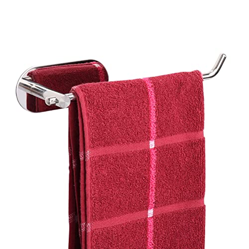 TocTen Hand Towel Holder, No Drilling Stick on Wall Towel Bar, SUS 304 Stainless Steel Towel Rod, Strong Self Adhesive Towel Rack/Hanger for Bathroom Kitchen (Polished Chrome) - color: Polished Chrome, size: 1 Pack 8.35 inch