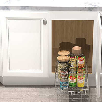 Simple Houseware Under Cabinet Pull Out Sliding Shelf, 21" Dx11 W, Chrome - size: 21" D x 11" W