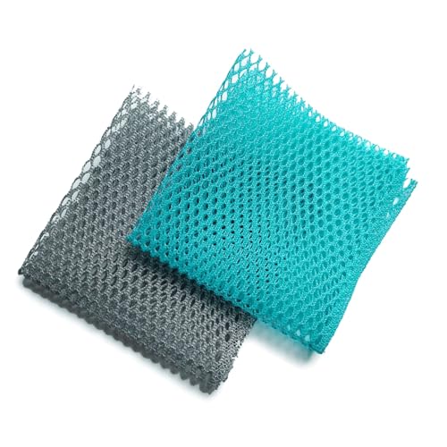 Net Scrubbers for Dishes/Innovative Mesh Dish Cloths for Washing Dishes, Quick Dry - No More Sponges with Smell / 11.5 by 11.5 inches/Advanced Raw Material-Polypropylene 100% (Mint5 Gray5) - color: Mint5 Gray5