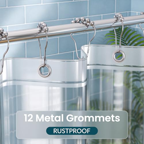 Titanker Clear Shower Curtain Liner, Premium PEVA Shower Liner Heavy Duty Waterproof Shower Curtains for Bathroom with Big Stones and Grommets, 72x72 Inches - color: Clear Heavy Weight, size: 72"W x 72"L (Pack of 1)