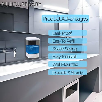 Manual Soap Dispenser Wall Mounted 33.8oz Bathroom Commercial | Durable ABS,Leak-proof,Rustproof.Big Capacity.Easy Install & Refill,Suitable Various Locations & Liquids.1000ML