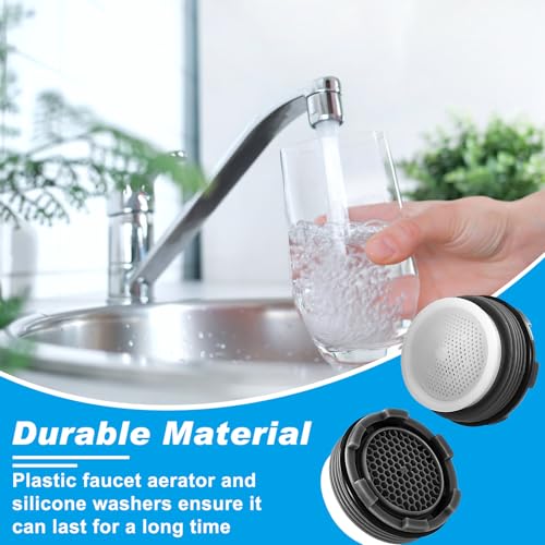 28 pcs Faucet Aerators with 5 Pcs Faucet Aerator Key Aerators Replacement Inserts for Sink M16.5 18.5 21.5 24 mm for Bathroom or Kitchen