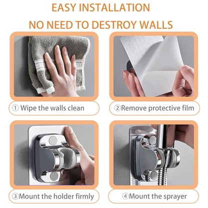 Handheld Bidet Sprayer Attachment Set G1/2 Toilet Bidet with 2M Hose - color: Silver