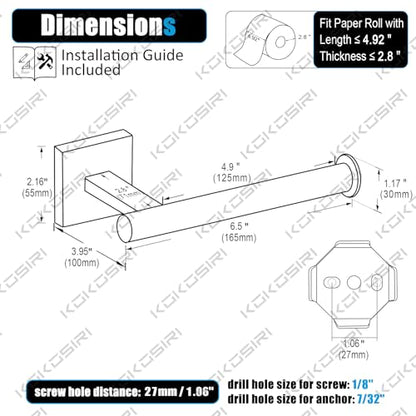 KOKOSIRI Toilet Paper Holder for Bathroom Toilet Roll Holder Hold Mega Rolls Wall Mounted, Matte Black Stainless Steel 2 Pack, B2008BK-P2 - color: Matte Black, size: Vertical(2 Pack)
