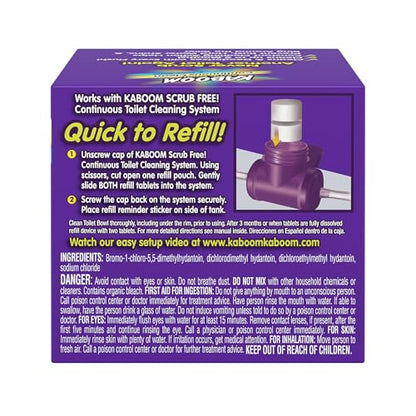 Kaboom Scrub Free! Continuous Clean with OxiClean, 3-Pack Refill | Continuous Toilet Bowl Cleaner, Scrub Free, Safe for Septic Systems - style: Continuous Clean Refills