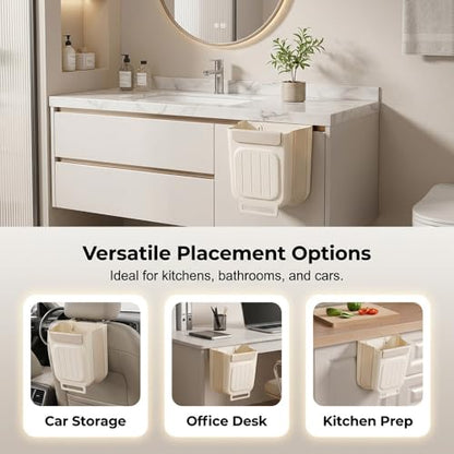 Foldable Hanging Trash Can, 6/11 L Kitchen Compost Bin for Under Sink, Plastic Wall-Mounted Garbage Can for Household, Office and Outdoors (Medium-6L) - color: Medium-6L
