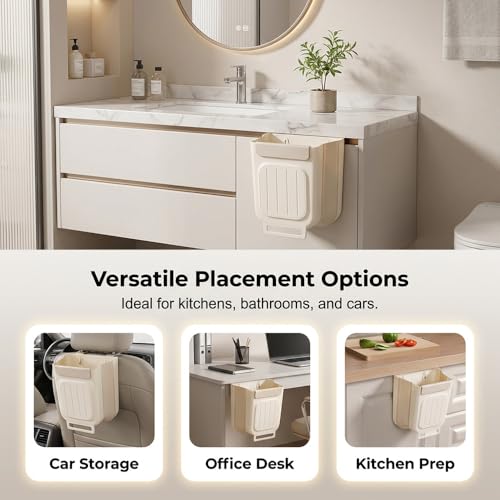 Foldable Hanging Trash Can, 6/11 L Kitchen Compost Bin for Under Sink, Plastic Wall-Mounted Garbage Can for Household, Office and Outdoors (Large-11L) - color: Large-11L