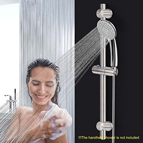 NearMoon Slide Bar with Height/Angle Adjustable Handheld Shower Holder, Bathroom SUS 304 Stainless Steel Head Holder for Bath (Screw Mounted, Brushed Nickel) - color: Brushed Nickel, style: Screw Mounted