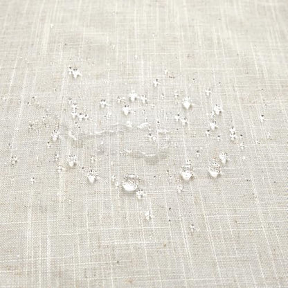 KOUFALL 72 Inch Linen Fabric Shower Curtain for Bathroom, Boho Washable Waterproof Cloth Shower Curtain Set with Hooks, 48x72 Inches Long, Cream Beige - color: Natural, size: 48"W x 72"L (Pack of 1)