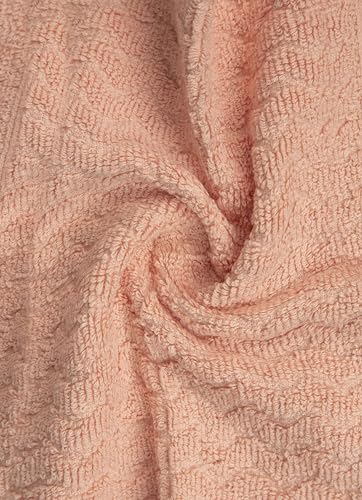 Pleasant Home Chevron Wash Cloths Set - 12 Pack (12” x 12”) – 509 GSM - 100% Ring Spun Cotton Wash Cloth - Super Soft and Highly Absorbent Face Towels (Blush, White & Tan) - color: Blush, White & Tan, style: Chevron