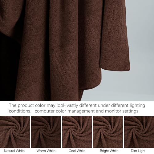 SEISSO Bath Towels, Extra Absorbent & Quick Drying Lightweight Fiber Towels, Premium Big Soft Bath Towel for Fitness, Spa, Sports Towels, Yoga Towel, Brown(4 Pack) - color: Brown