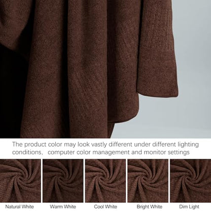SEISSO Bath Towels, Extra Absorbent & Quick Drying Lightweight Fiber Towels, Premium Big Soft Bath Towel for Fitness, Spa, Sports Towels, Yoga Towel, Brown(4 Pack) - color: Brown