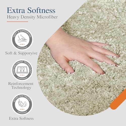 Walensee Bathroom Contour Rug (20x24, Light Tan) Non Slip Bath Mat Water Absorbent Soft Microfiber Shaggy Bathroom Mat Machine Washable Bath Rug U Shape Toilet Rug - color: Light Tan, size: 2' x 1'8"