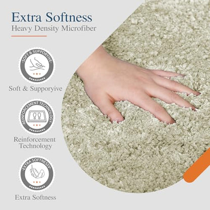 Walensee Bathroom Contour Rug (20x24, Light Tan) Non Slip Bath Mat Water Absorbent Soft Microfiber Shaggy Bathroom Mat Machine Washable Bath Rug U Shape Toilet Rug - color: Light Tan, size: 2' x 1'8"