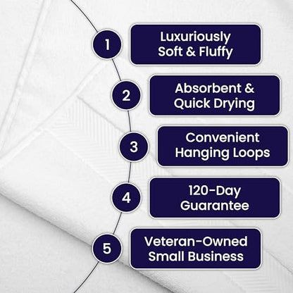 Alusa Home Ultra Soft & Plush Viscose from Bamboo Bath Towels - 700 GSM Luxury Bath Towels - 6 Piece Set - Super Absorbent & Quick Drying (Chambray) - color: Chambray, size: 6pc Towel Set