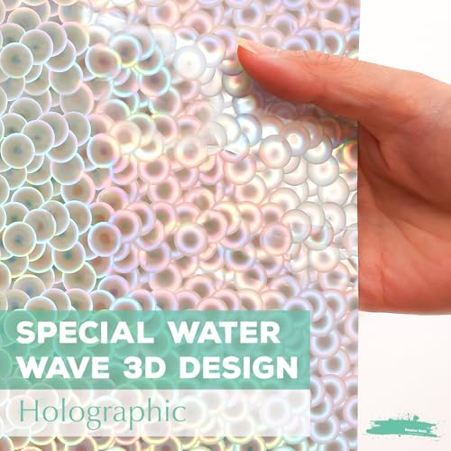 Holographic 3D EVA Shower Curtain Liner Circle, 72x72 Premium Clear Plastic Bathroom Shower Curtain with Rustproof Metal Grommets for Shower Stall, Bathtubs - color: Holo - Circle, size: 72"W x 72"L (Pack of 1)