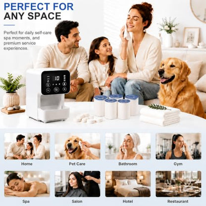 Hot Towel Dispenser for Face, IMENE 3 Temp & 3 Moisture Hot Towel Warmer & Hot Face Towel Dispenser, Large Towel Heater Machine, Keep Warm, 50 Compressed Towels for Home, Bathroom, Spa, Barber, Salon