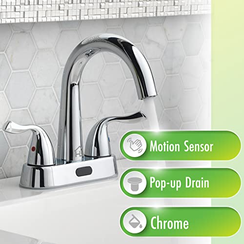 Homewerks 26-B423S-HW Two-Handle 4" Centerset Touchless Chrome Bathroom Faucet - color: Chrome