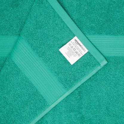 Amazon Basics 6-Piece Oversized Fade-Resistant Towel Set, 100% Cotton, Highly Absorbent, Soft, Teal, 2 Bath Towels, 2 Hand Towels, 2 Washcloths - color: Teal, size: 6-Piece Set, style: Classic