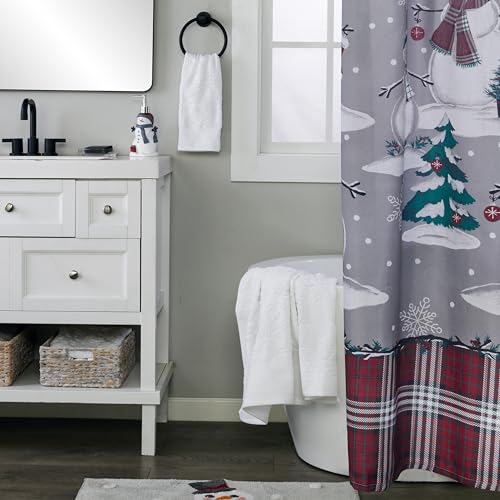 SKL Home Christmas/Winter Subtle Snowflakes Bath Towel, 100% Cotton, White | 550 GSM. Soft & absorbent. Textured jacquard pattern. Great for use in the bathroom, kitchen or bar & gifting. - color: Subtle Snowflakes, style: Bath Towel