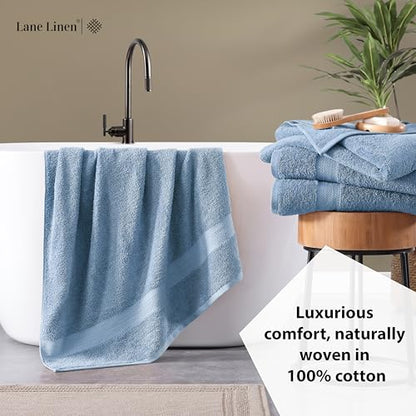 LANE LINEN Large Bath Sheet Soft Absorbent Quick Dry 2 Pack - Allure | Extra Large Bath Towels - Ring-Spun Durability, Generously Sized, Oversized & Roomy, Lightweight & Breathable - color: 06: Cerulean Blue, size: 2 Piece Bath Sheets