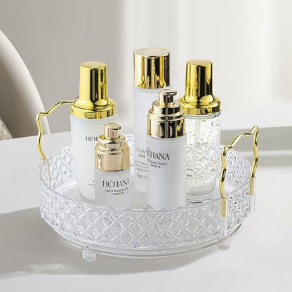 360 Rotating Makeup Organizer for Vanity, Adjustable Perfume Organizer for Dresser, Multi-Function Spinning Cosmetics Skincare Storage for Bedroom, Dresser, Countertop, Clear - size: 1 Tier