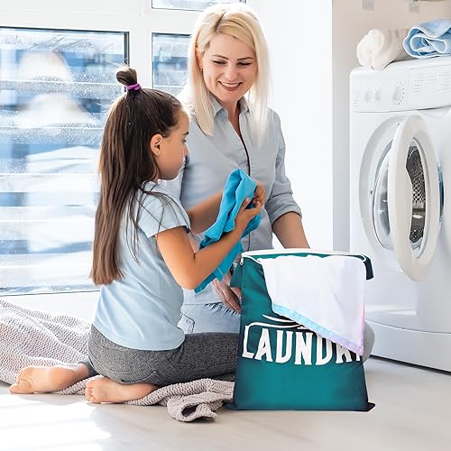 2 Pcs Large Travel Laundry Bag Washable Waterproof Wet Bag Dirty Clothes Bag Swimsuit Workout Bag for Gym Clothes Laundry Wet Clothes Swimming Pool Yoga College Dorm (Blue+Grey) - color: Blue+Grey