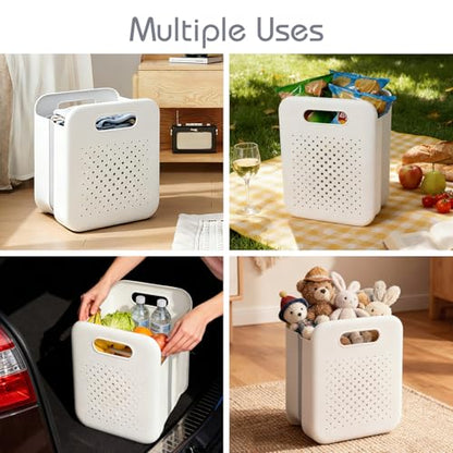 Goderewild Large Collapsible Laundry Basket, Space-Saving Wall-Mounted Hamper Organizer for Home, Dorms, RVs, Measures 13" x 9.5" x 17.5" In - size: L