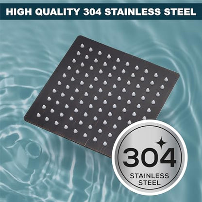 Midanya Square Rain Shower Head,High Pressure,Oil Rubbed Bronze 6 Inch | 360°Swivel,Ceiling or Wall Mount,Waterfall Full Body Coverage,Bathroom Remodel,Stainless Steel Large Rainfall Shower Head - color: Bronze, size: 6 Inch