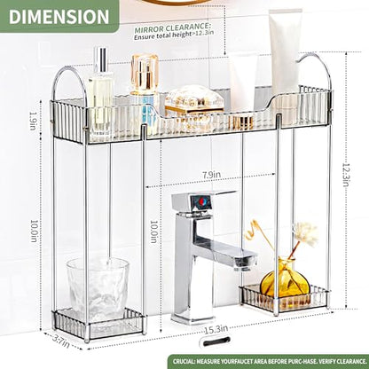 YCIA&DONE Bathroom Countertop Organizer Over The Faucet, Narrow Counter Organizers Above Sink, Table Mounted Faucet Over Sink Shelf for Kitchen, Toilet, Laundry(Smoky Gray) - color: Smoky Gray