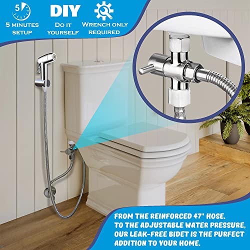Handheld Bidet Sprayer for Toilet - Triple Mode Spray: Cloth Diaper Washer, Jet Spray & Gentle Stream | Premium Adjustable Hose Sprayer Attachment for Muslim Shower Shattaf | Portable Bidet Included - color: Sprayer Set