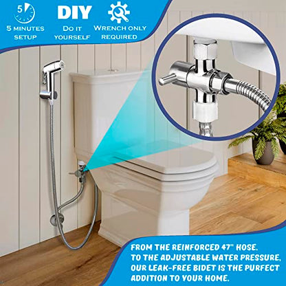 Handheld Bidet Sprayer for Toilet - Triple Mode Spray: Cloth Diaper Washer, Jet Spray & Gentle Stream | Premium Adjustable Hose Sprayer Attachment for Muslim Shower Shattaf | Portable Bidet Included - color: Sprayer Set
