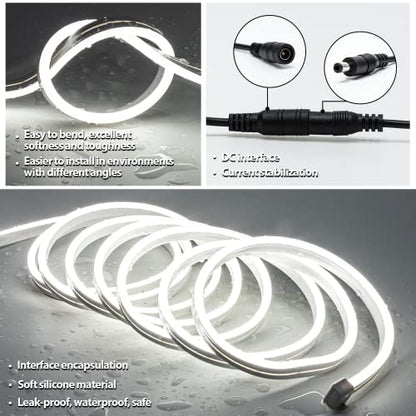 White Mirror Light-16.4ft 600leds Dimmable Hollywood Style Vanity Make Up Light LED Neon Lights (Mirror not Inlcuded) - size: 16.4ft