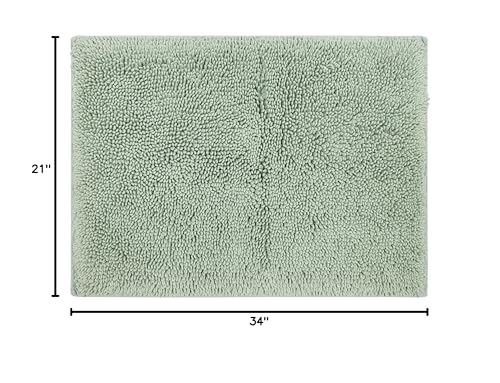 Mohawk Home Classic Cotton Ii Seaglass 1' 9" x 2' 10" Bath Mat - color: Sage Green, size: 1'9" x 2'10" (Rectangular)