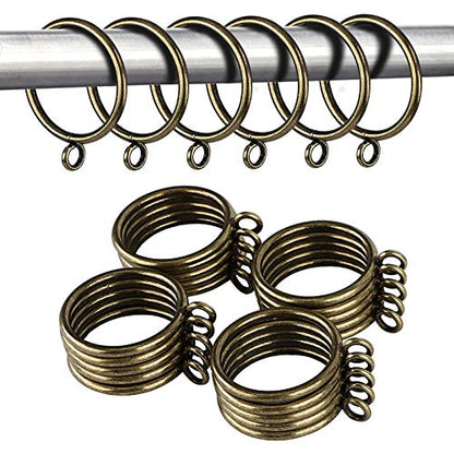 42 PCS Curtain Rings, 1.5 inch Metal Curtain Drape Sliding Eyelet Rings-Hanging Rings for Curtains and Rods, Fits Up to 1 1/4-Inch Rod, Antique Bronze(Clips Not Included) - color: Antique Bronze