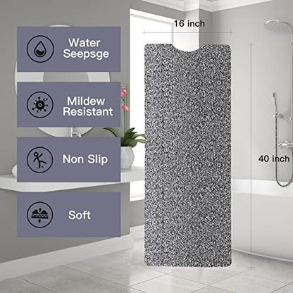 Bathtub Mat Non Slip Shower Mat Soft PVC Loofah Bath Tub Mats with Drain for Bathroom Tub 40 x 16 Inch (Mix Color) - color: Black White