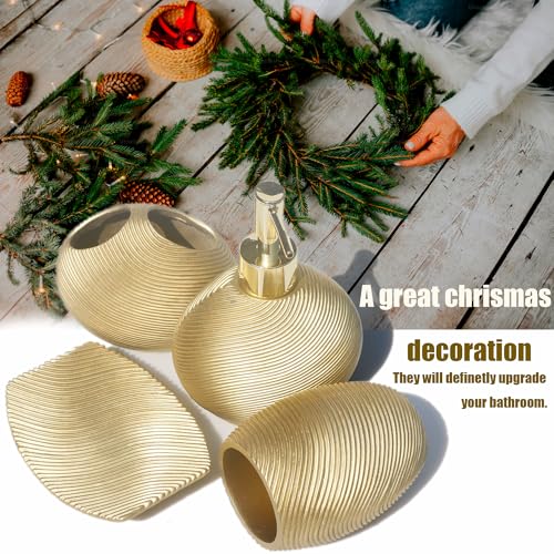 LUANT Bathroom Accessories Set Including Cup, Toothbrush Holders, Soap Dishes and Soap Dispenser, Gold - size: Gold