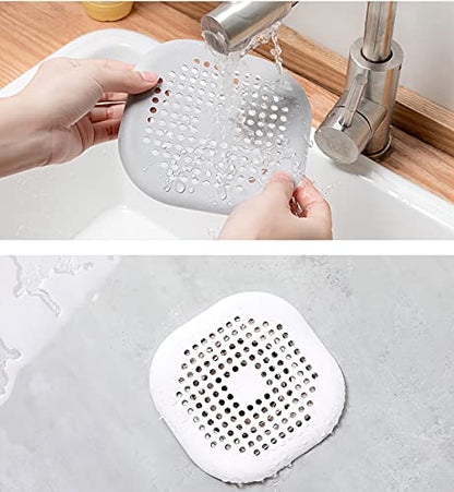 2 Pieces Shower Drain Hair Catcher Bathtub Stopper, Home Protectors with Sucker Water Trap Sink Cover for Bathroom Bathtub and Kitchen (Grey,White) - color: Grey,white