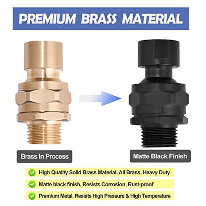Shower Head Swivel Ball Adapter Brass Adjustable Shower Arm Connector Universal Showering Component (Matte Black) - color: Matte Black