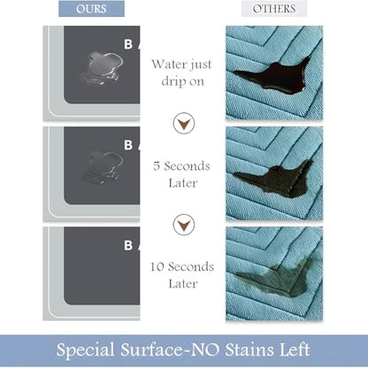 Bath Mat, Quick-Drying Non-Slip Thin Bathroom mat Super Absorbent Bath mats Rug-Bath Mats for Bathroom Floor Bathtub Vanity-Bathmat Bath Rug Easy Care Grey 27.5" x15.7" - color: Grey