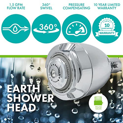 Niagara Conservation Earth Spa with Soap and Soak High Efficiency 1.5 GPM Showerhead in Chrome, N2915C-V - color: Chrome - with Soap & Soak Valve, size: 1.5 GPM