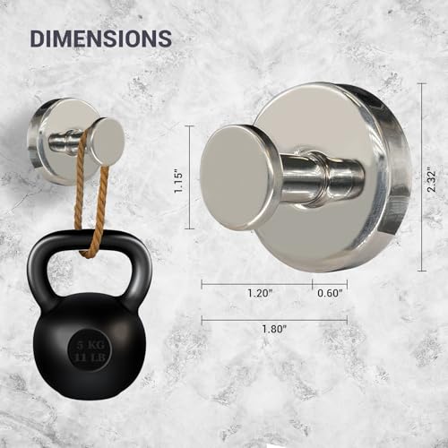 Suction Cup Hooks for Shower - 4 Pack, Chrome - Stainless Steel, Strong Suction, No Drill, Removable Hanger, Tile Bathroom Kitchen Wall, Glass Door, Mirror Hook Hanging Robe, Towel Holder - color: Chrome