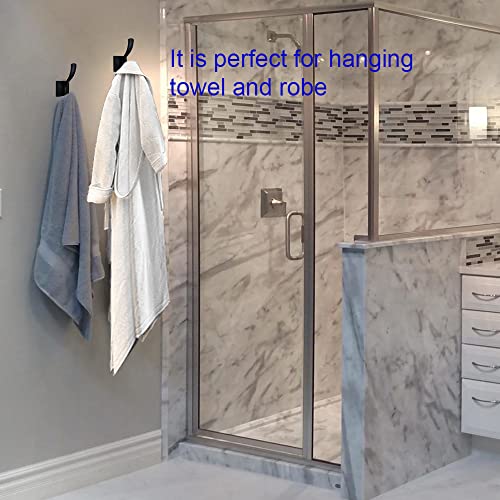 Black Coats Towels Hooks,Towel Robe Clothes Coat Hooks,Heavy Duty Wall Mount Hooks for Bath Bedroom Kitchen Pool Garage Hotel,2 Pack - color: Black