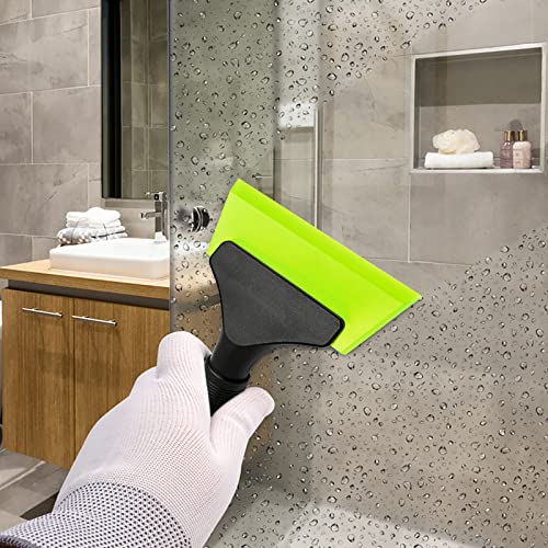EHDIS Small Squeegee 5 inch Rubber Window Tint Windshield Scraper for Car,Glass, Mirror, Shower, Door,Bathroom Cleaning(Green, 2) - color: Green